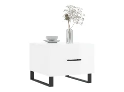 Mesa De Centro| Conjunto de 2 Mesas de Centro | Mesa de apoio | Mesa de café 50x50x40 cm brilhante Branco