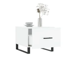 Mesa De Centro| Conjunto de 2 Mesas de Centro | Mesa de apoio | Mesa de café 50x50x40 cm brilhante Branco