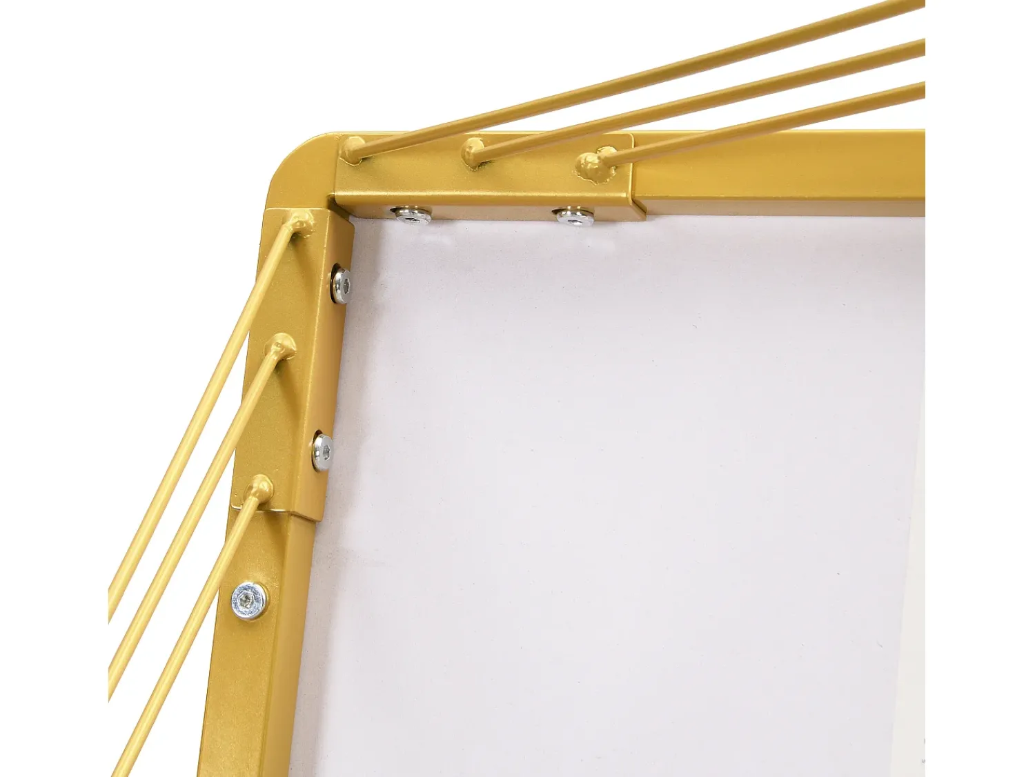 Online Merax Conjunto de 2 mesas de centro quadradas - 60x60x45 +45x45x40 cm - Efeito mármore - Madeira MDF e metal - + dourado Branco