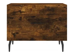Mesa De Centro| Conjunto de 2 Mesas de Centro | Mesa de apoio | Mesa de café 50x50x40 cm madeira processada cor fumado Castanho