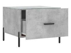 Mesa De Centro* Conjunto de 2 Mesas de Centro | Mesa de apoio | Mesa de café 50x50x40 cm madeira processada cinza cimento Cinzento