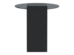 Mesa De Centro|Hauss Spole Conjunto de 2 mesas de centro - Mesas redondas com efeito mármore - Madeira MDF + vidro - e preto Branco
