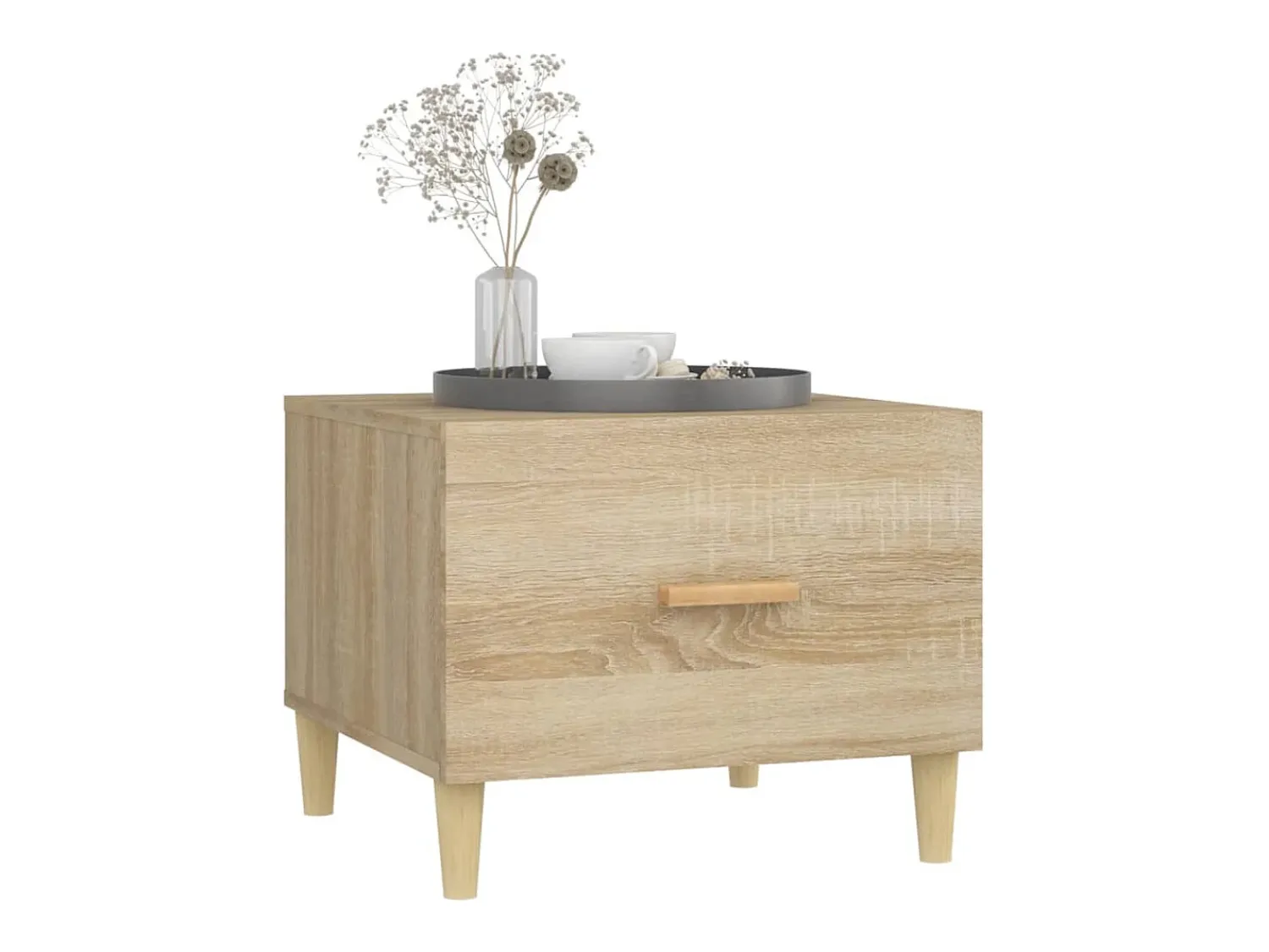 Mesa De Centro* Conjunto de 2 Mesas de Centro | Mesa de apoio 50x50x40cm deriv. madeira carvalho sonoma Castanho