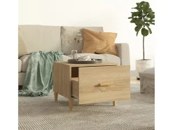 Mesa De Centro* Conjunto de 2 Mesas de Centro | Mesa de apoio 50x50x40cm deriv. madeira carvalho sonoma Castanho