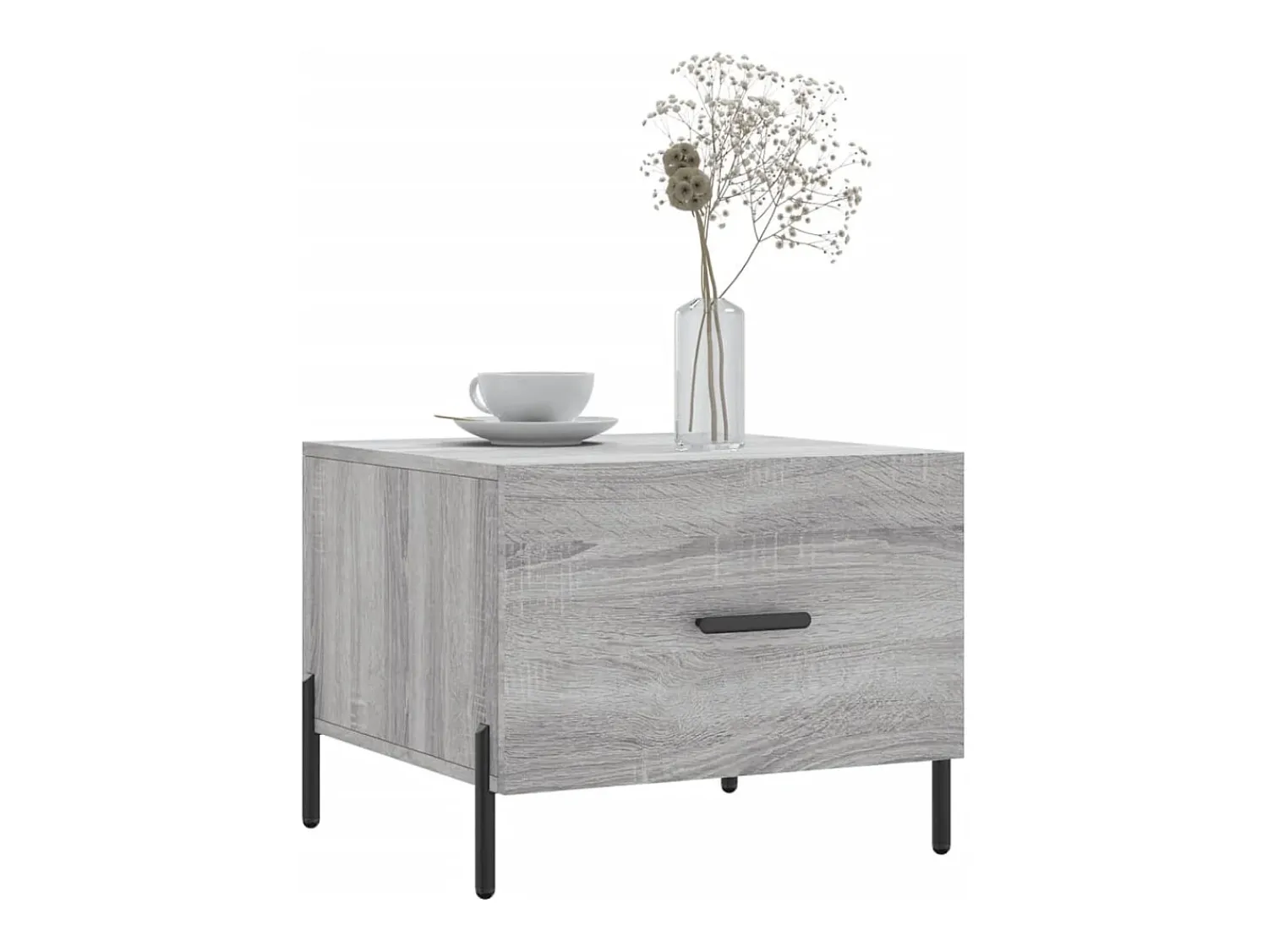 Mesa De Centro| Conjunto de 2 Mesas de Centro | Mesa de apoio | Mesa de café 50x50x40 cm madeira proc. sonoma cinza Cinzento