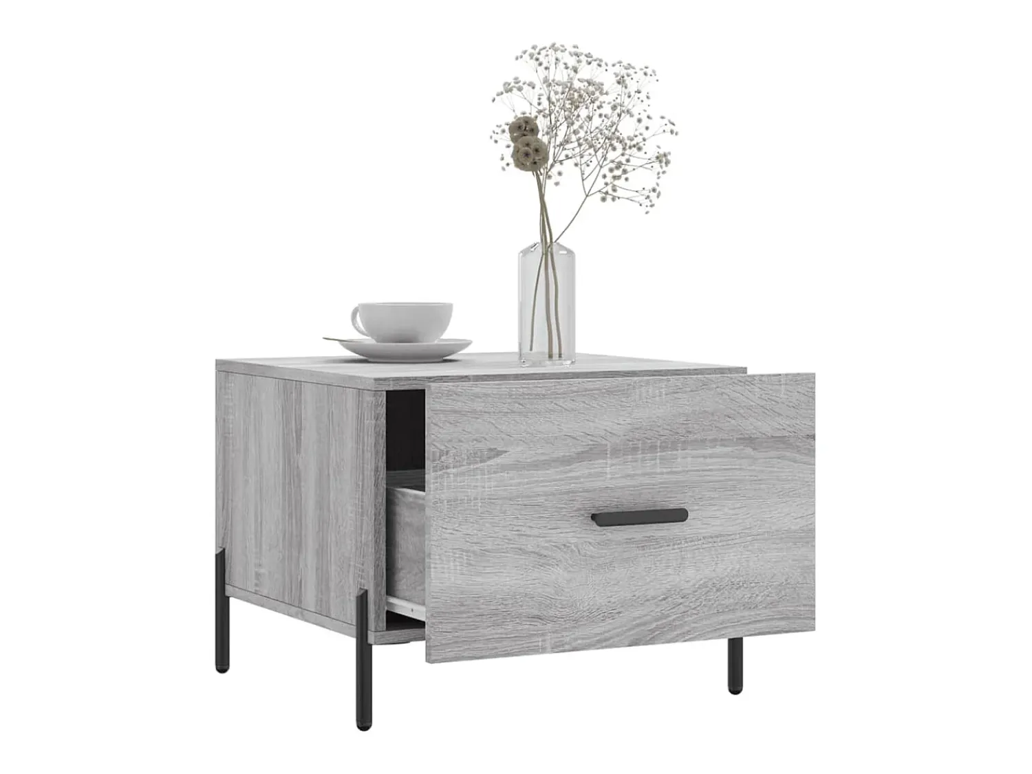 Mesa De Centro| Conjunto de 2 Mesas de Centro | Mesa de apoio | Mesa de café 50x50x40 cm madeira proc. sonoma cinza Cinzento