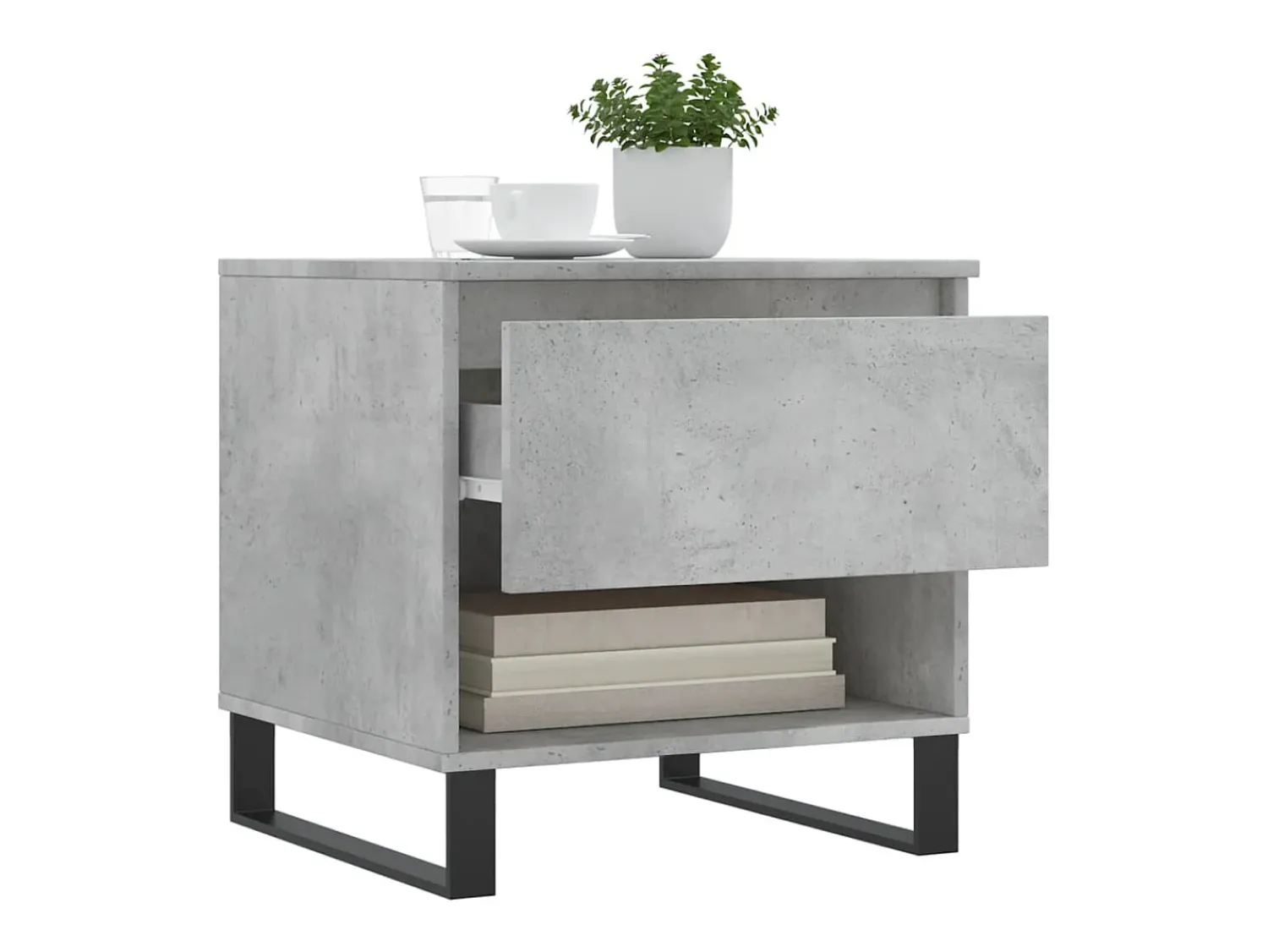 Mesa De Centro| Conjunto de 2 Mesas de Centro | Mesa de apoio | Mesa de café 50x46x50 cm deriv. madeira cinza-cimento Cinzento
