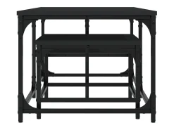 Mesa De Centro| Conjunto de 2 Mesas de Centro Baixas | Mesa de apoio derivados de madeira Preto