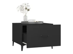 Mesa De Centro* Conjunto de 2 Mesas de Centro | Mesa de apoio com pernas de metal 50x50x40 cm Preto