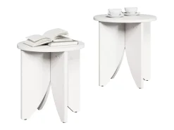 Mesa De Centro| Conjunto de 2 Mesas de Centro | Mesa de apoio 41.5x41.5x44 cm Branco