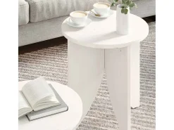 Mesa De Centro| Conjunto de 2 Mesas de Centro | Mesa de apoio 41.5x41.5x44 cm Branco
