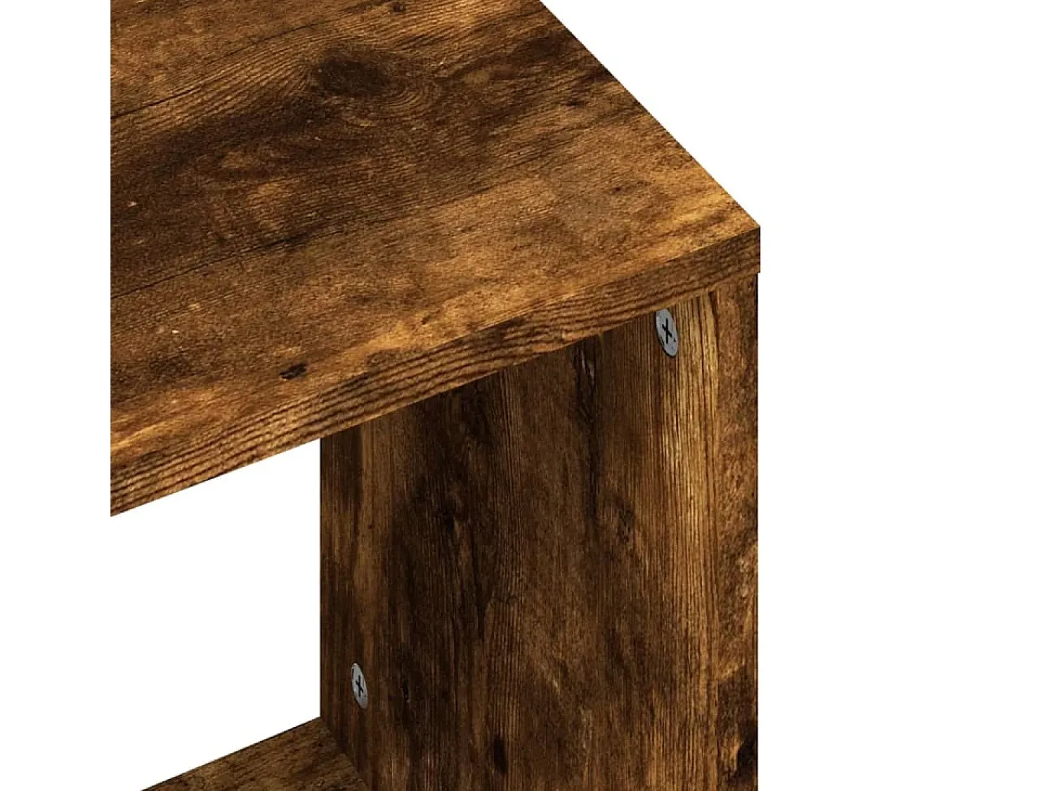 Mesa De Centro| Conjunto de 2 Mesas de Centro Baixas | Mesa de apoio deriv. madeira carvalho fumado Castanho