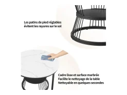 Mesa De Centro* Conjunto de 2 mesas de centro, Mesa de centro redonda encaixável, preta e branca Preto / Branco
