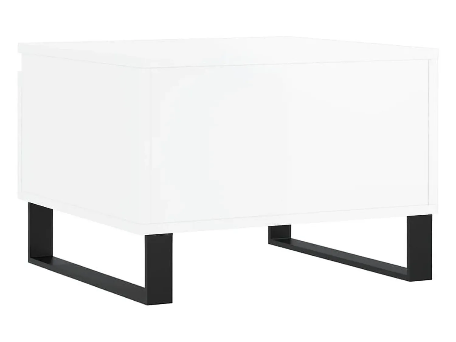 Mesa De Centro| Conjunto de 2 Mesas de Centro | Mesa de apoio | Mesa de café 50x46x35cm deriv. madeira brilhante Branco