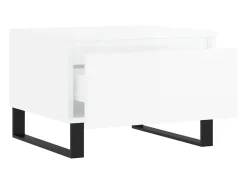 Mesa De Centro| Conjunto de 2 Mesas de Centro | Mesa de apoio | Mesa de café 50x46x35cm deriv. madeira brilhante Branco