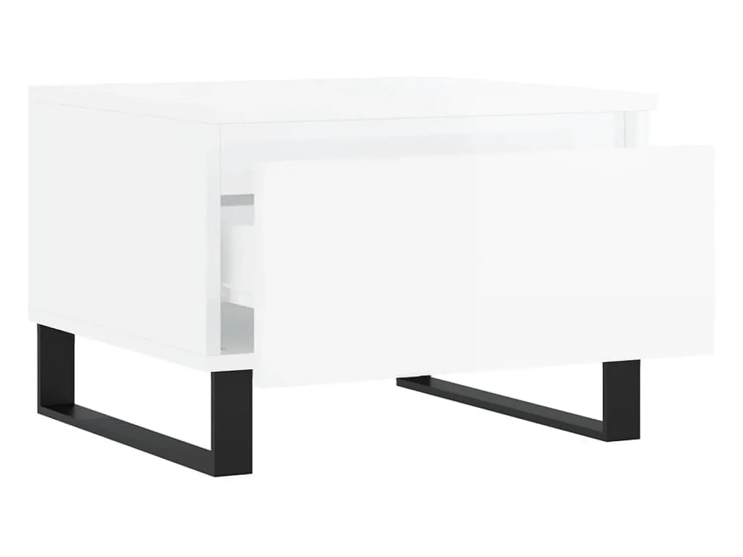 Mesa De Centro| Conjunto de 2 Mesas de Centro | Mesa de apoio | Mesa de café 50x46x35cm deriv. madeira brilhante Branco