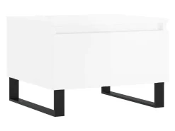 Mesa De Centro| Conjunto de 2 Mesas de Centro | Mesa de apoio | Mesa de café 50x46x35cm deriv. madeira brilhante Branco
