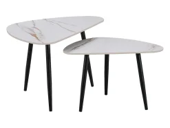 Mesa De Centro*Habitat et jardin Conjunto de 2 mesas de centro encaixáveis ??em cerâmica "Terra" - 49 x 79 x 56 cm - Branco