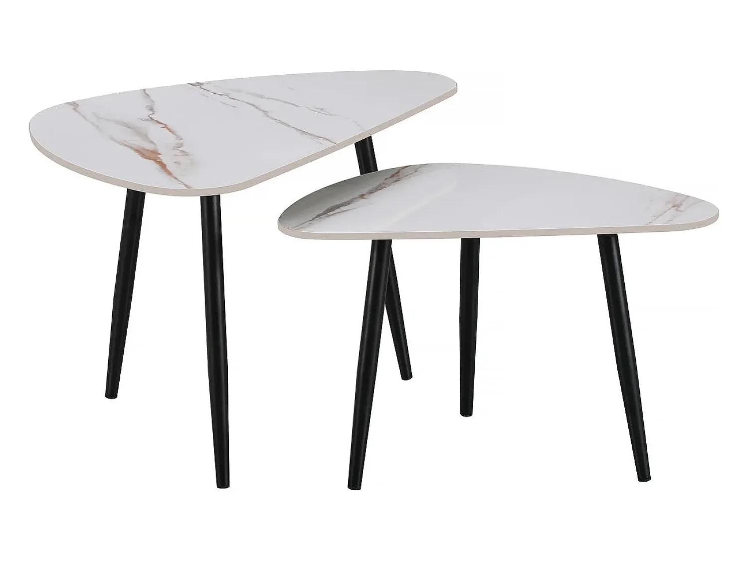 Mesa De Centro*Habitat et jardin Conjunto de 2 mesas de centro encaixáveis ??em cerâmica "Terra" - 49 x 79 x 56 cm - Branco