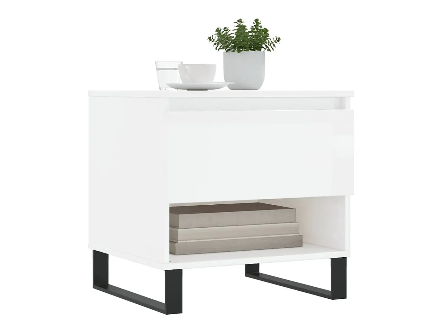 Conjunto de 2 Mesas de Centro | Mesa de apoio | Mesa de café 50x46x50cm deriv. madeira brilhante^ Mesa De Centro