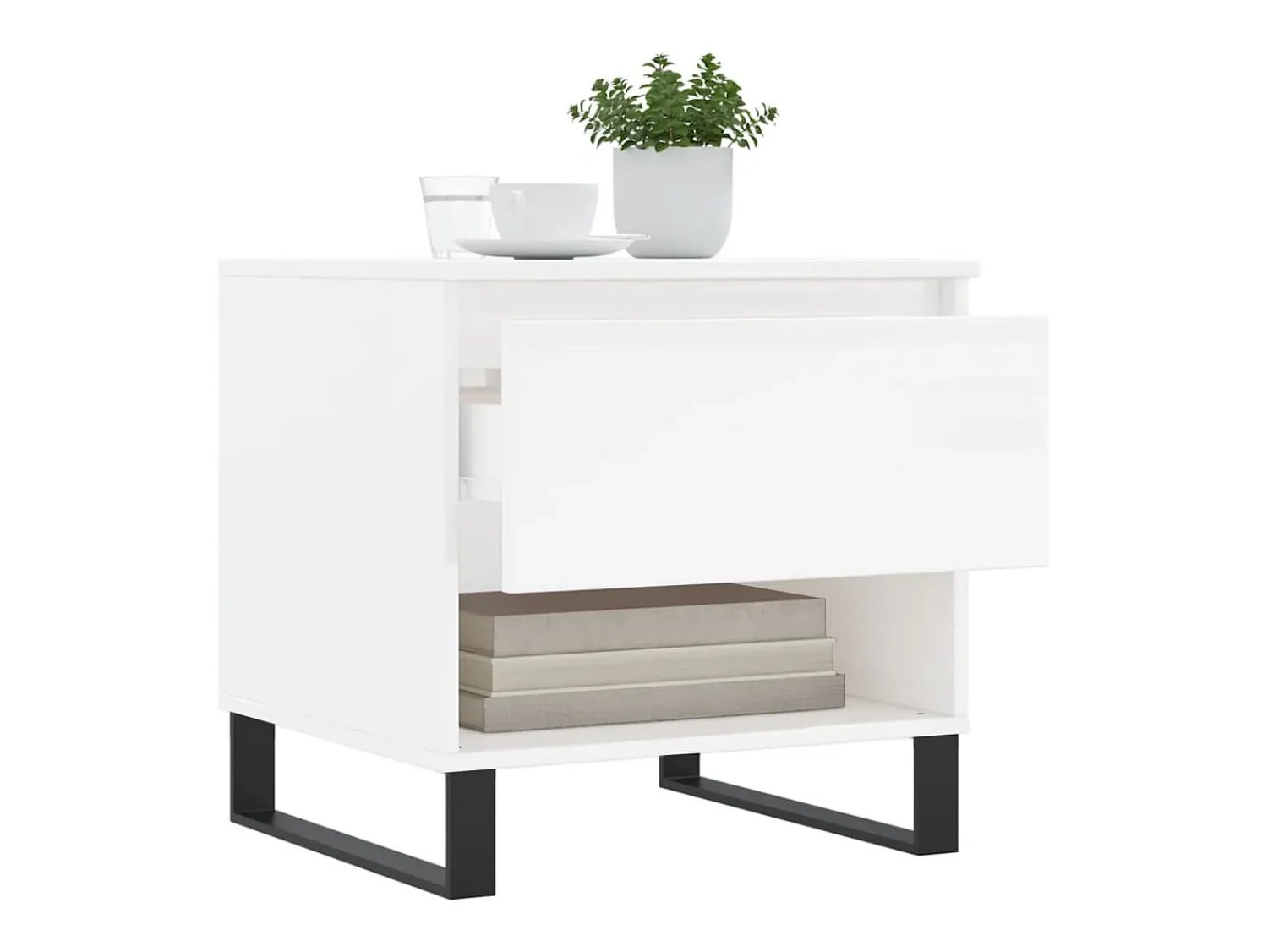 Conjunto de 2 Mesas de Centro | Mesa de apoio | Mesa de café 50x46x50cm deriv. madeira brilhante^ Mesa De Centro