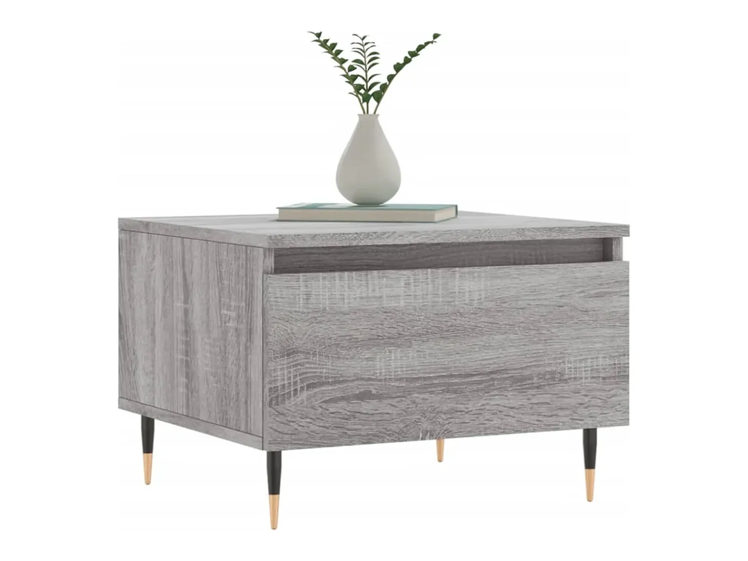 Mesa De Centro* Conjunto de 2 Mesas de Centro | Mesa de apoio | Mesa de café 50x46x35cm deriv. madeira sonoma Cinzento