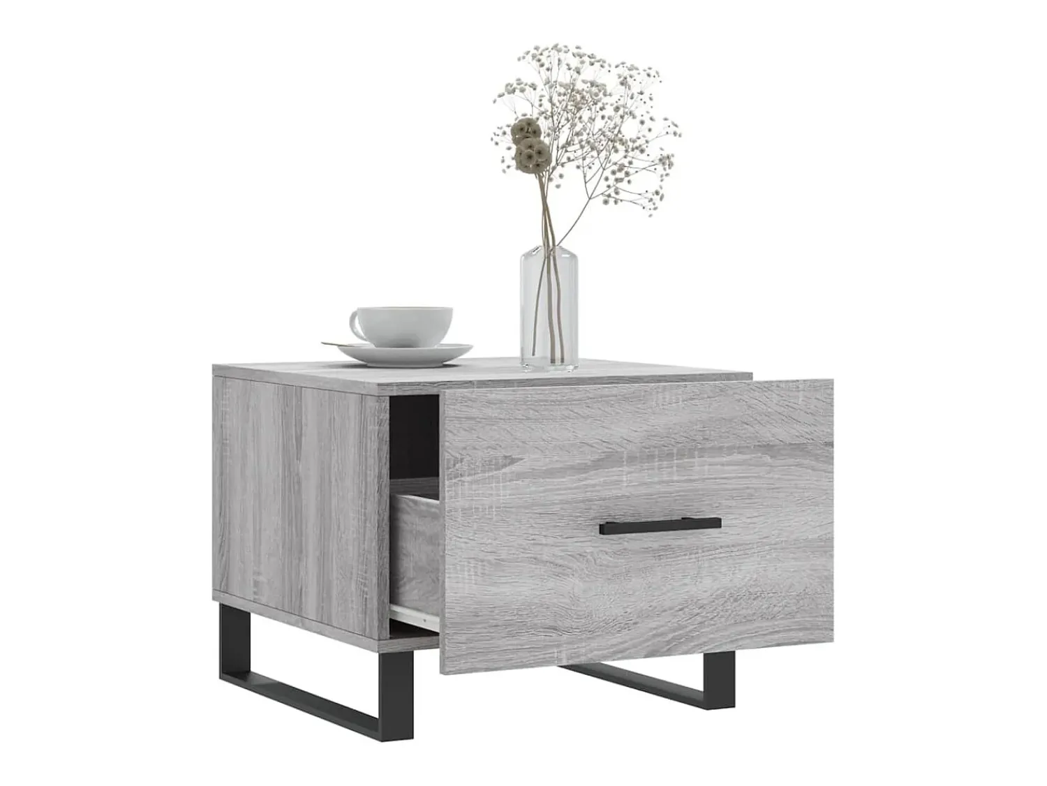 Conjunto de 2 Mesas de Centro | Mesa de apoio | Mesa de café 50x50x40 cm madeira proc. sonoma cinza^ Mesa De Centro