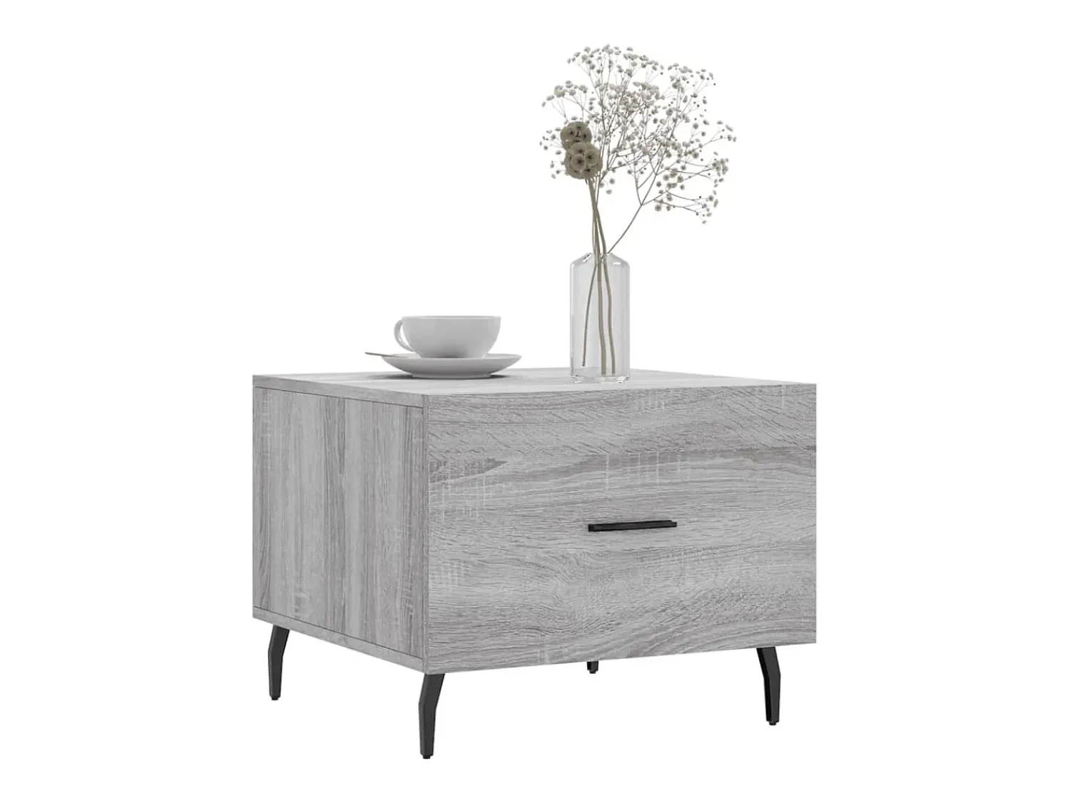 Mesa De Centro| Conjunto de 2 Mesas de Centro | Mesa de apoio | Mesa de café 50x50x40 cm madeira proc. sonoma cinza Cinzento