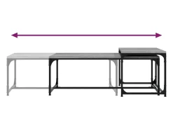 Mesa De Centro* Conjunto de 2 Mesas de Centro | Mesa de apoio derivados de madeira sonoma Cinzento