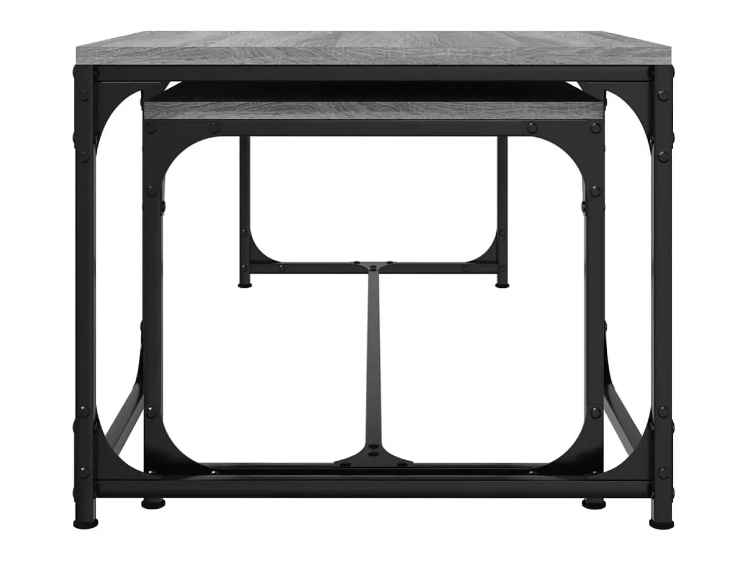 Mesa De Centro* Conjunto de 2 Mesas de Centro | Mesa de apoio derivados de madeira sonoma Cinzento