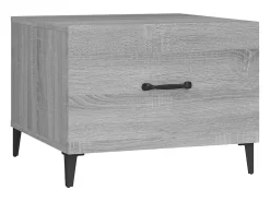 New Conjunto de 2 Mesas de Centro | Mesa de apoio + pernas de metal 50x50x40 cm sonoma cinza Cinzento