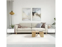 Mesa De Centro| Conjunto de 2 Mesas de Centro | Mesa de apoio | Mesa de café 50x46x35cm deriv. madeira brilhante Branco