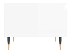 Mesa De Centro| Conjunto de 2 Mesas de Centro | Mesa de apoio | Mesa de café 50x46x35cm deriv. madeira brilhante Branco