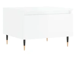 Mesa De Centro| Conjunto de 2 Mesas de Centro | Mesa de apoio | Mesa de café 50x46x35cm deriv. madeira brilhante Branco