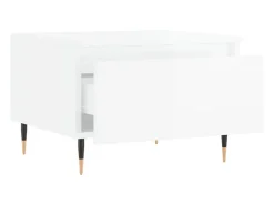 Mesa De Centro| Conjunto de 2 Mesas de Centro | Mesa de apoio | Mesa de café 50x46x35cm deriv. madeira brilhante Branco