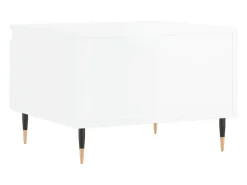 Mesa De Centro| Conjunto de 2 Mesas de Centro | Mesa de apoio | Mesa de café 50x46x35cm deriv. madeira brilhante Branco