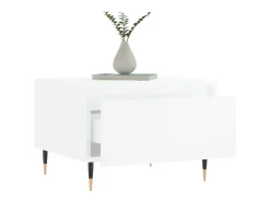 Mesa De Centro| Conjunto de 2 Mesas de Centro | Mesa de apoio | Mesa de café 50x46x35cm deriv. madeira brilhante Branco