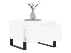 Mesa De Centro| Conjunto de 2 Mesas de Centro | Mesa de apoio | Mesa de café 50x46x35 cm derivados de madeira Branco