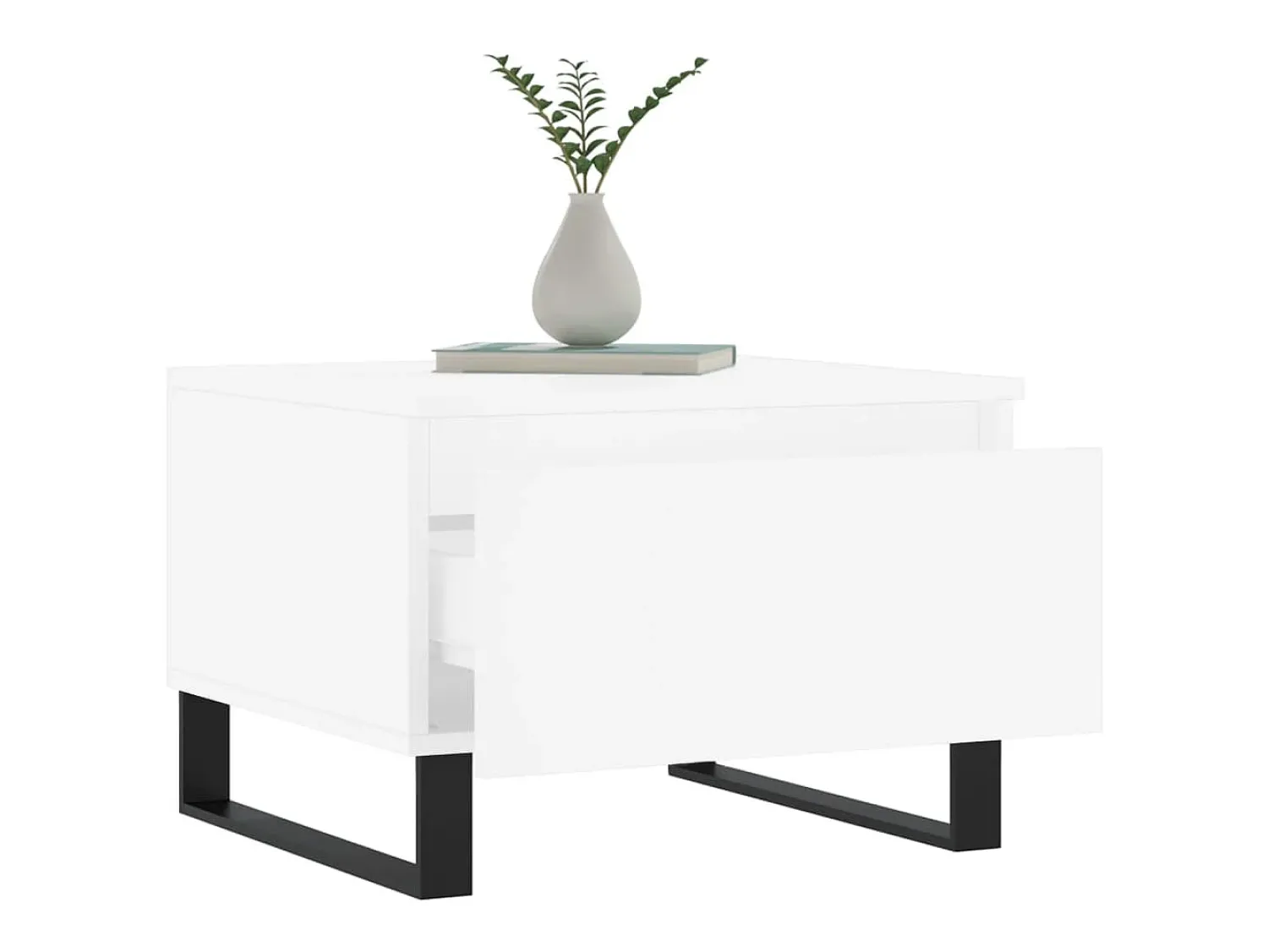 Mesa De Centro| Conjunto de 2 Mesas de Centro | Mesa de apoio | Mesa de café 50x46x35 cm derivados de madeira Branco