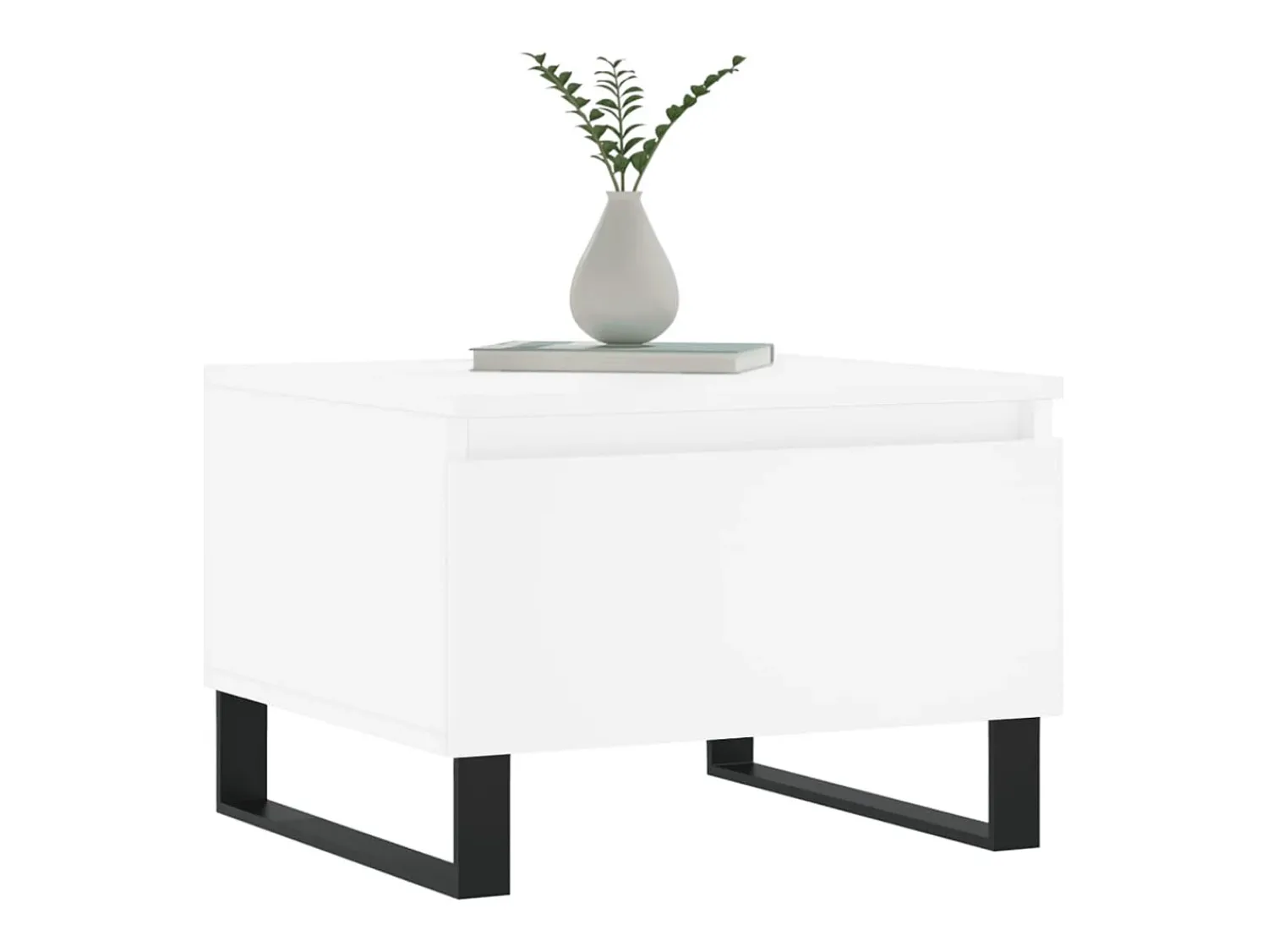 Mesa De Centro| Conjunto de 2 Mesas de Centro | Mesa de apoio | Mesa de café 50x46x35 cm derivados de madeira Branco