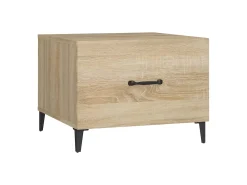 Online Conjunto de 2 Mesas de Centro | Mesa de apoio com pernas de metal 50x50x40 cm sonoma Castanho