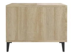 Online Conjunto de 2 Mesas de Centro | Mesa de apoio com pernas de metal 50x50x40 cm sonoma Castanho