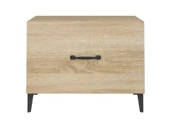 Online Conjunto de 2 Mesas de Centro | Mesa de apoio com pernas de metal 50x50x40 cm sonoma Castanho