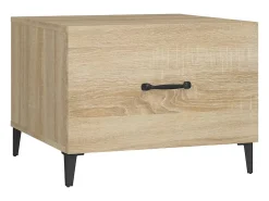 Online Conjunto de 2 Mesas de Centro | Mesa de apoio com pernas de metal 50x50x40 cm sonoma Castanho