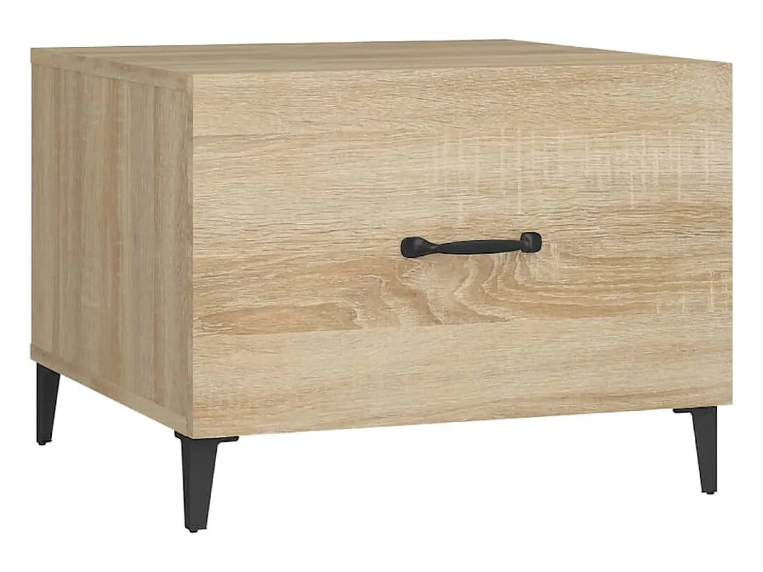 Online Conjunto de 2 Mesas de Centro | Mesa de apoio com pernas de metal 50x50x40 cm sonoma Castanho