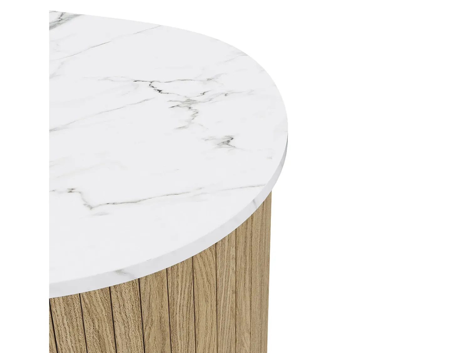 Mesa De Centro*ModernLuxe Conjunto de 2 mesas de centro modernas - textura de mármore - aspecto de madeira - Design irregular - MDF - Natural Natural claro