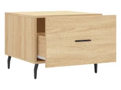 Mesa De Centro* Conjunto de 2 Mesas de Centro | Mesa de apoio | Mesa de café 50x50x40cm deriv. madeira carvalho sonoma Castanho