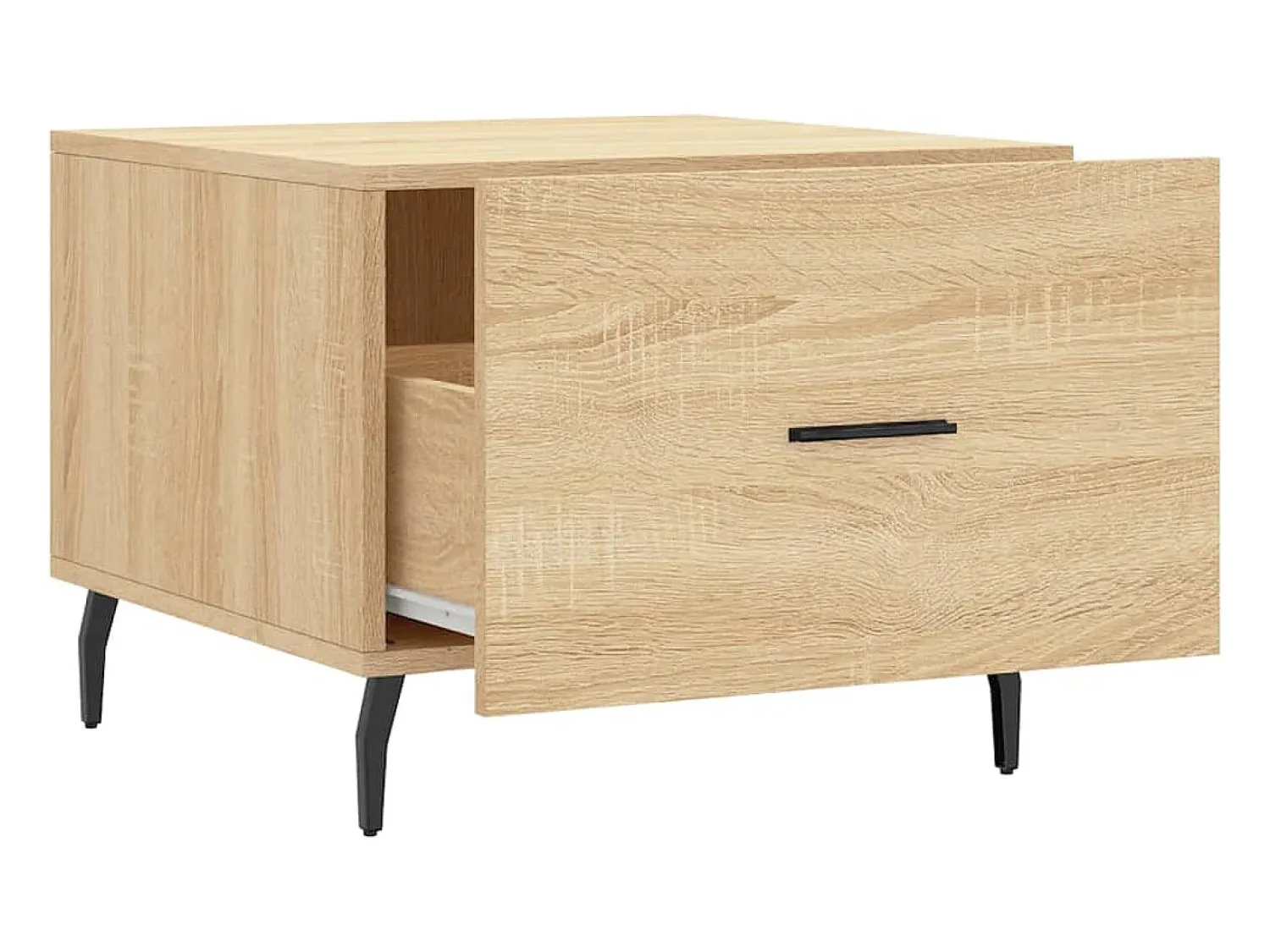 Mesa De Centro* Conjunto de 2 Mesas de Centro | Mesa de apoio | Mesa de café 50x50x40cm deriv. madeira carvalho sonoma Castanho