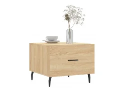 Mesa De Centro* Conjunto de 2 Mesas de Centro | Mesa de apoio | Mesa de café 50x50x40cm deriv. madeira carvalho sonoma Castanho