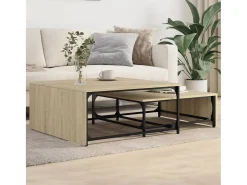 Mesa De Centro| Conjunto de 2 Mesas de Centro Baixas | Mesa de apoio deriv. madeira/metal carvalho sonoma Bege